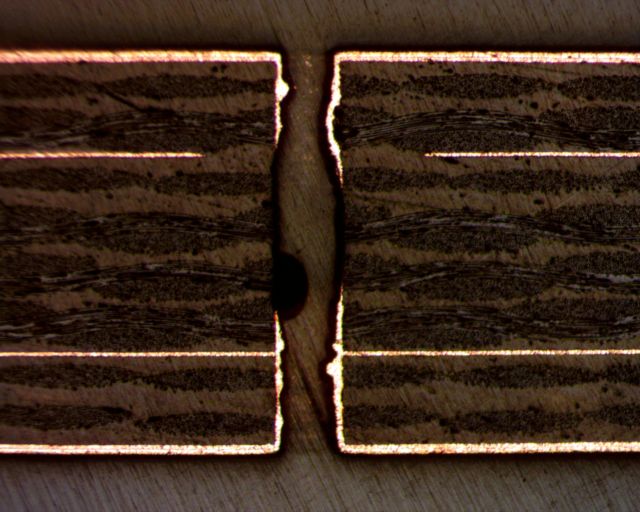 Falha de metalização por bolha de ar